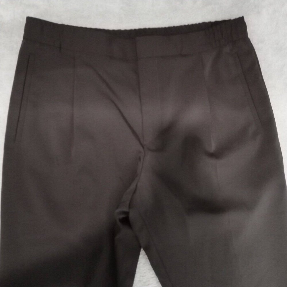 Reiss Trousers Mens 34 (34x28) Dark Aubergine Wool Nakata Drawstring Relaxed - Picture 10 of 16